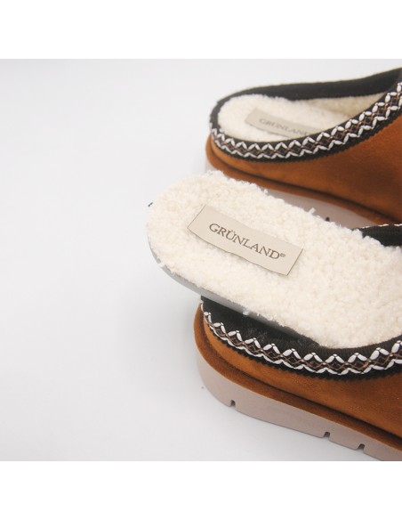 Grunland ciabatta cuoio con greca