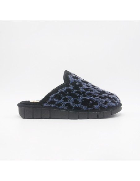 GiòDreams ciabatta animalier petrolio/nero