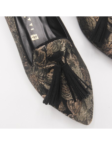 Pasinetti ballerina damascata con nappine