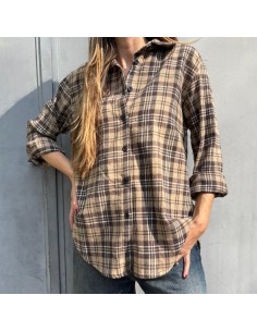 Camicia check beige/marrone 2