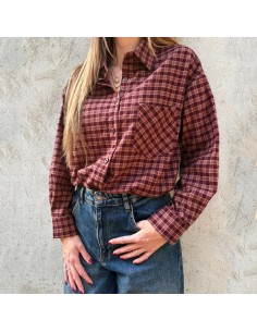 Camicia check bordeaux
