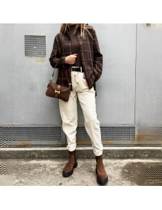 Camicia check marrone 2