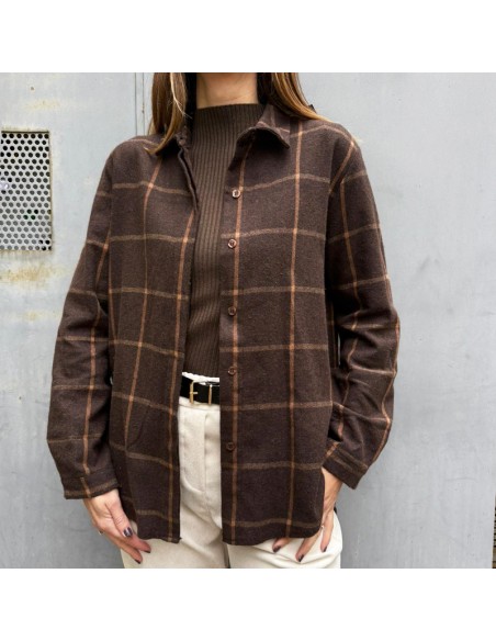 Camicia check marrone