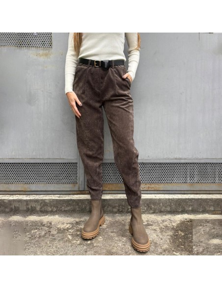 SusyMix pantalone vellluto millerighe moro