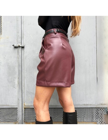 Short ecopelle bordeuax