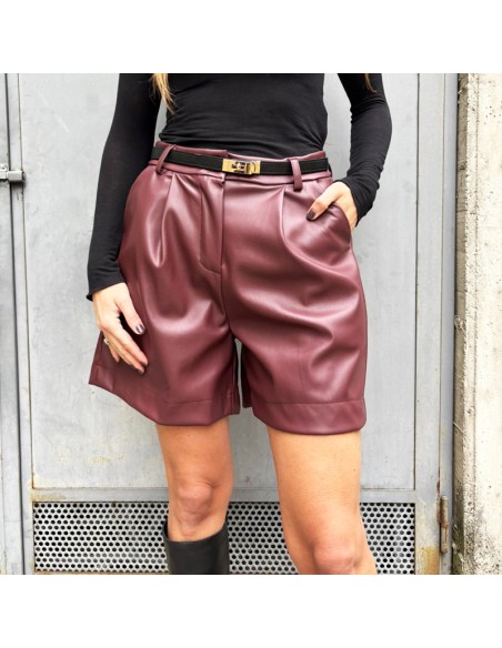 Short ecopelle bordeuax