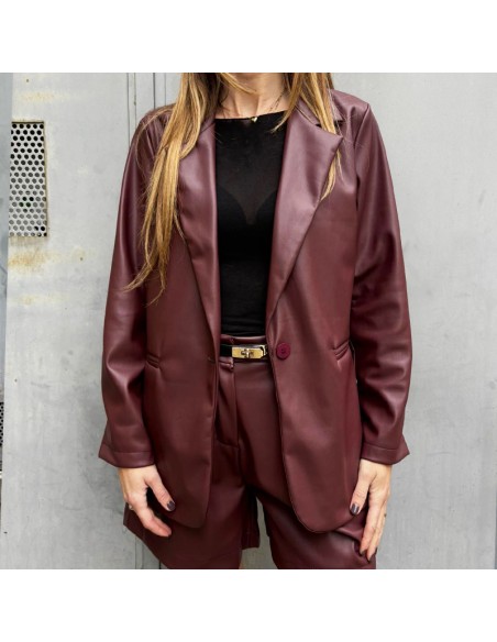 Blazer ecopelle bordeaux