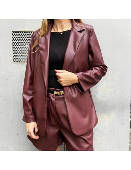 Blazer ecopelle bordeaux