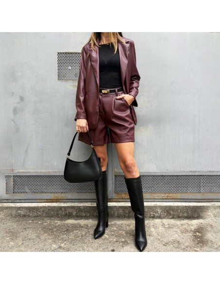 Blazer ecopelle bordeaux