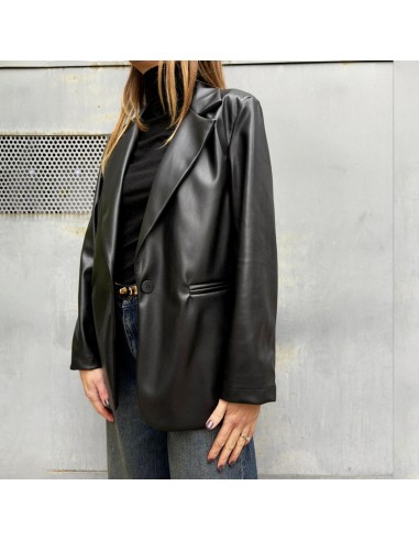 Blazer ecopelle nero