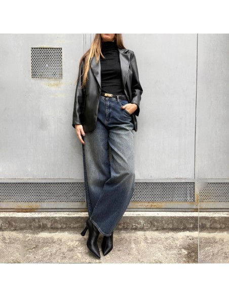 Blazer ecopelle nero