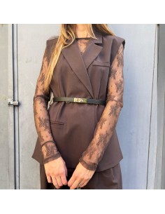 Gilet con cintura moro