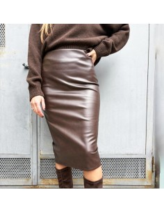 Longuette ecopelle spacco