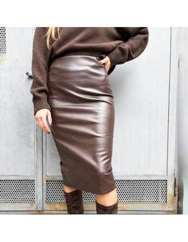 Longuette ecopelle spacco