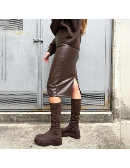 Longuette ecopelle spacco