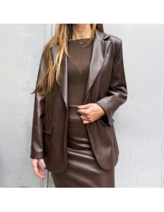 Blazer ecopelle testa moro