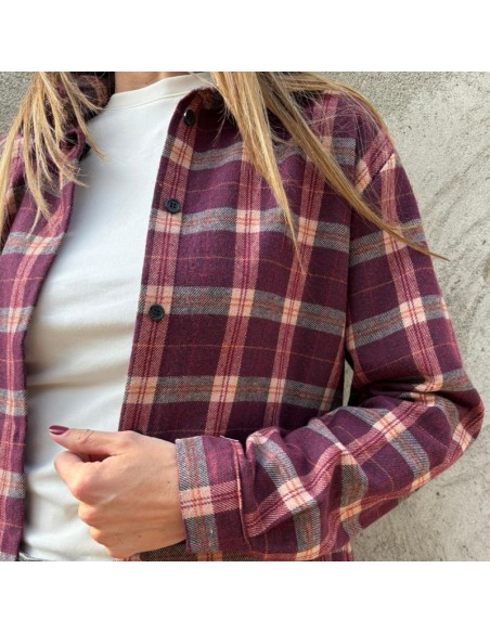 PRE PRDINE
Camicia check vino