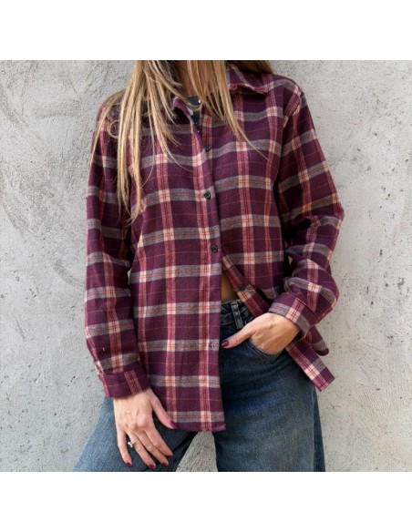 PRE PRDINE
Camicia check vino