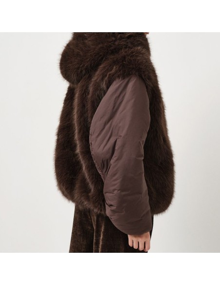 Piumino ecopelliccia moro