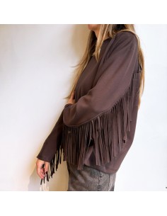 Lumina felpa frange marrone