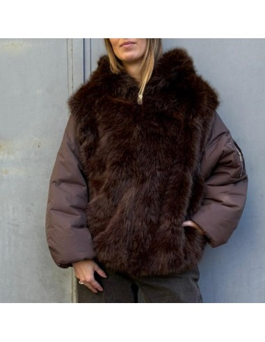 Piumino ecopelliccia moro