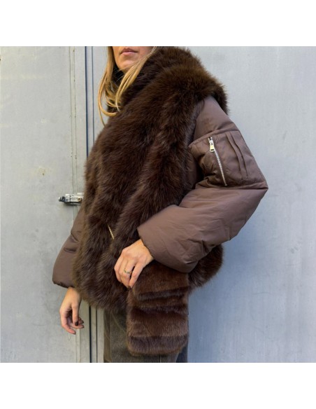 Piumino ecopelliccia moro