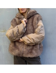 Piumico ecopelliccia fango