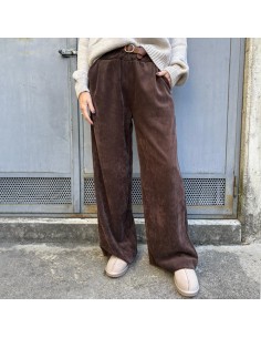 Pantalone in velluto a...