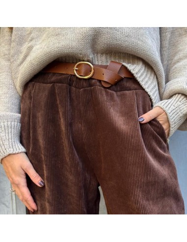 Pantalone in velluto a costine marrone