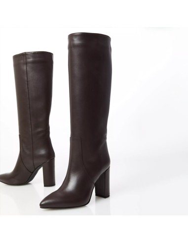 Ovyé stivale tacco 10 testa moro