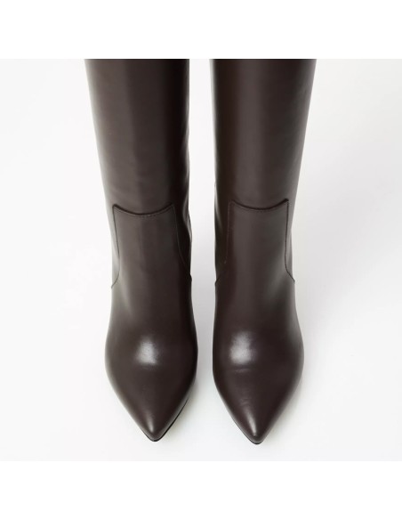 Ovyé stivale tacco 10 testa moro