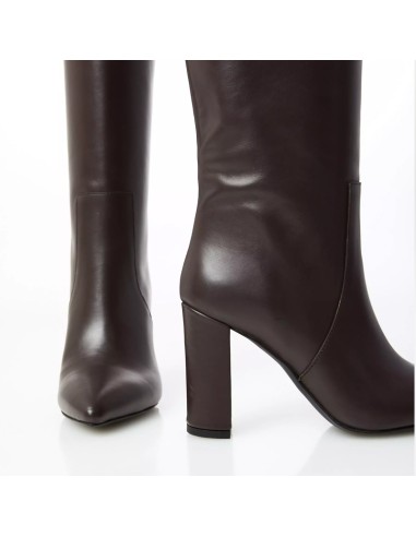 Ovyé stivale tacco 10 testa moro